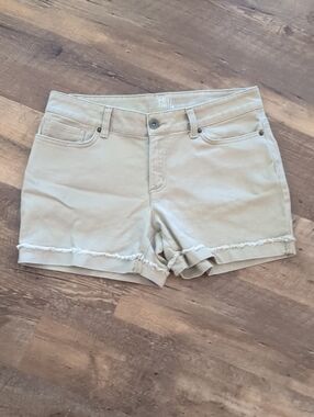 Time and Tru Tan Frayed Hem Shorts